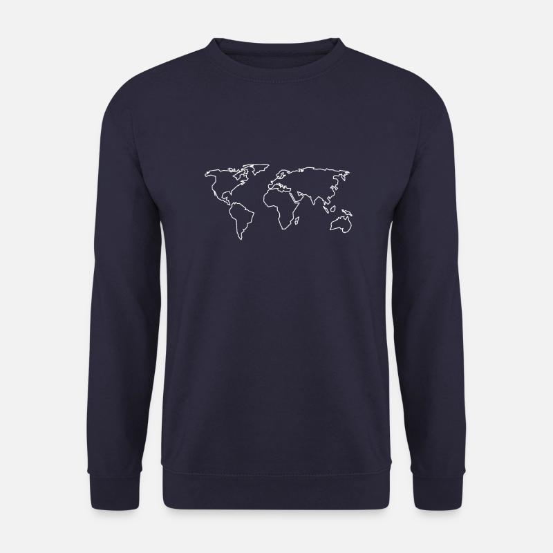 Weltkarte - reisen - Erdkunde - Unisex Pullover - Navy
