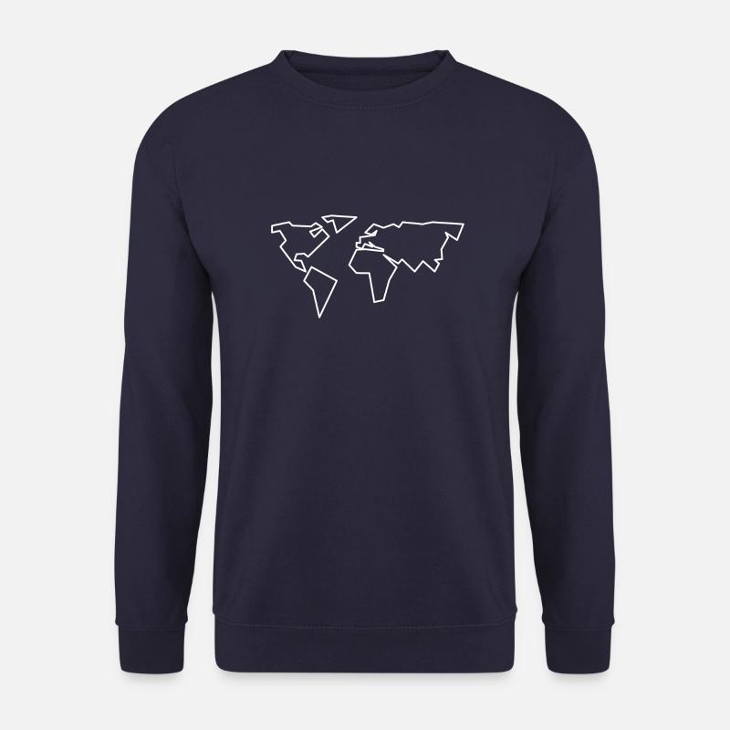 Weltkarte stark stilisiert, Erdkunde - Unisex Pullover - Navy
