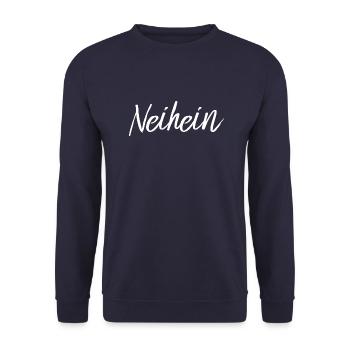 Neihein Nö Nein Nee Mach Ich Nicht Stur Geschenk - Unisex Pullover - Navy - Vorne - Alina (178cm) & Michal (187cm)