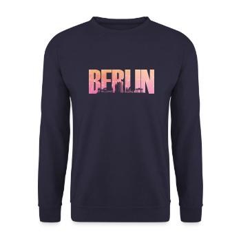 Berlin Capital Germany Europe Skyline - Unisex Sweatshirt - navy - Front - Alina (178cm) & Michal (187cm)