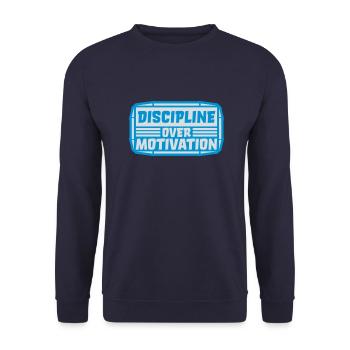 Citation de discipline sur la motivation - Sweat-shirt Unisexe - marine - Devant - Alina (178cm) & Michal (187cm)