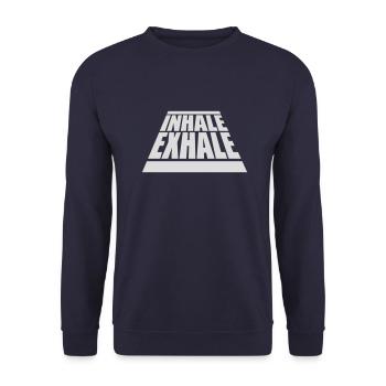 Inspirez expirez Yoga citation - Sweat-shirt Unisexe - marine - Devant - Alina (178cm) & Michal (187cm)