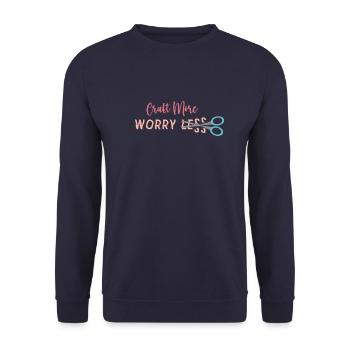 Basteln Sie mehr Sorgen weniger - Unisex Pullover - Navy - Vorne - Alina (178cm) & Michal (187cm)