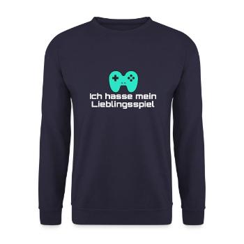 hasse mein lieblingsspiel - Unisex Pullover - Navy - Vorne - Alina (178cm) & Michal (187cm)