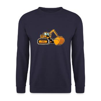 Large Crawler Excavator - Unisex Sweatshirt - navy - Front - Alina (178cm) & Michal (187cm)