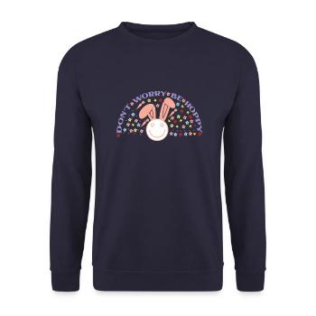 Including Worry Be Hoppy - Unisex Sweatshirt - navy - Front - Alina (178cm) & Michal (187cm)