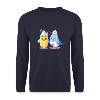 Bird topping - Unisex Sweatshirt - navy - Front - Alina (178cm) & Michal (187cm)