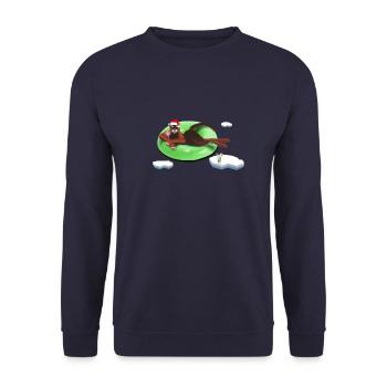 Cat on a Wheel - Unisex Sweatshirt - navy - Front - Alina (178cm) & Michal (187cm)
