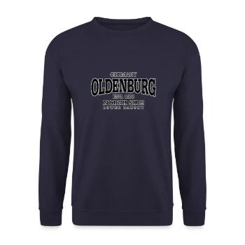 Oldenburg (black) - Unisex Sweatshirt - navy - Front - Alina (178cm) & Michal (187cm)