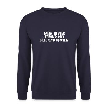 Mein bester Freund hat Fell und Pfoten - Hund - Unisex Pullover - Navy - Vorne - Alina (178cm) & Michal (187cm)