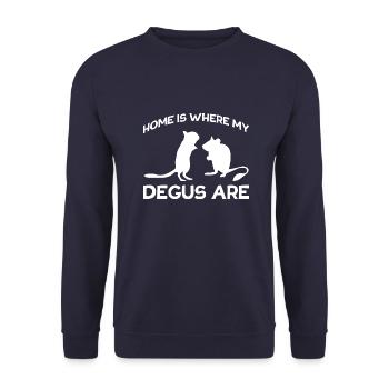 Home Degu Silhouette Gift Pet Octodon - Unisex Sweatshirt - navy - Front - Alina (178cm) & Michal (187cm)