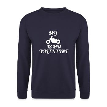Motorrad Valentinstag Motorradbekleidung für Biker - Unisex Pullover - Navy - Vorne - Alina (178cm) & Michal (187cm)
