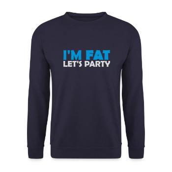 im fat lets party - Unisex Pullover - Navy - Vorne - Alina (178cm) & Michal (187cm)