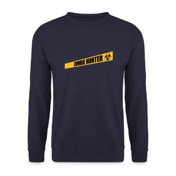 zombie hunter Halloween quote - Unisex Sweatshirt - navy - Front - Alina (178cm) & Michal (187cm)