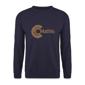 Für Mathis - Unisex Pullover - Navy - Vorne - Alina (178cm) & Michal (187cm)