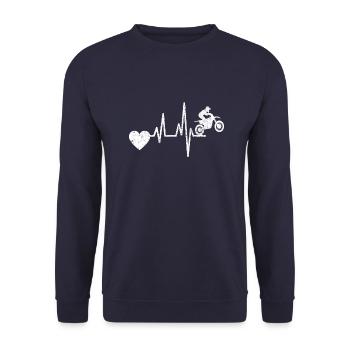 Moto Motocycliste Motocross Fan de moto - Sweat-shirt Unisexe - marine - Devant - Alina (178cm) & Michal (187cm)