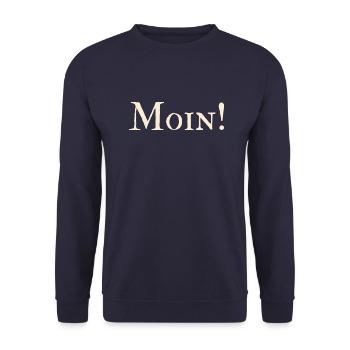 Moin - Guten Morgen - Unisex Pullover - Navy - Vorne - Alina (178cm) & Michal (187cm)
