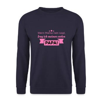 Lustige Sprüche cooler Papa - Unisex Pullover - Navy - Vorne - Alina (178cm) & Michal (187cm)
