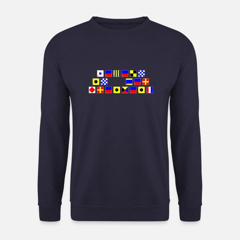 Segeln in der Freizeit im Flaggenalphabet - Unisex Pullover - Navy