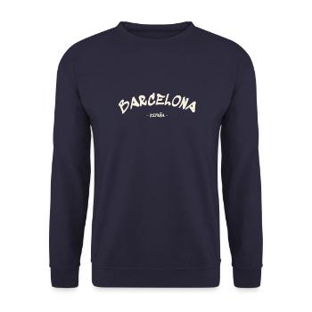 Barcelona - Espana - Spain - Spanien - Unisex Pullover - Navy - Vorne - Alina (178cm) & Michal (187cm)