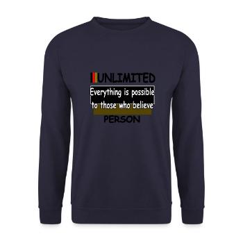 Everything is possible to those who believe - Unisex Sweatshirt - navy - Front - Alina (178cm) & Michal (187cm)