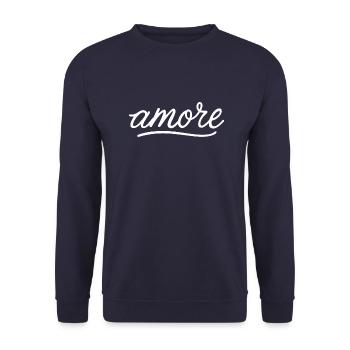 Amore - Sweat-shirt Unisexe - marine - Devant - Alina (178cm) & Michal (187cm)