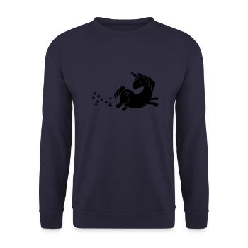 unicorn - Einhorn Sternenstaub - Unisex Pullover - Navy - Vorne - Alina (178cm) & Michal (187cm)