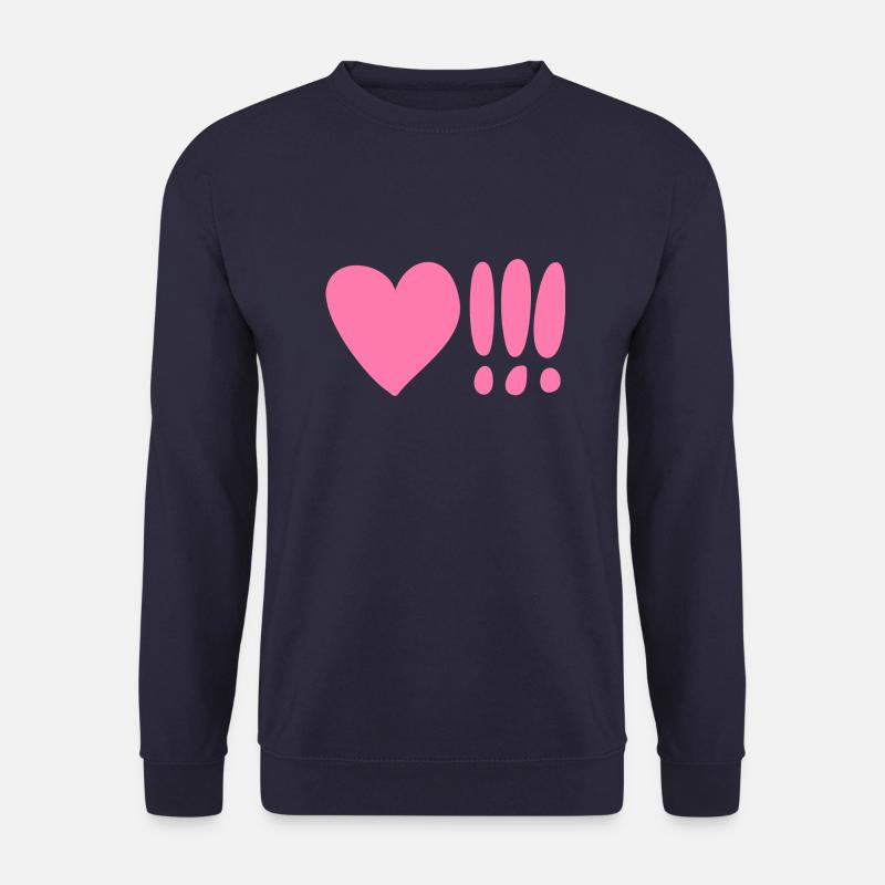 Herz mit Ausrufezeichen Pink - Unisex Pullover - Navy