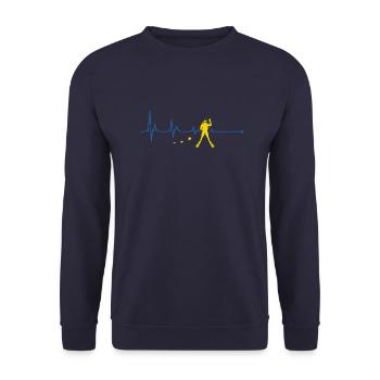 Tauchen Herzschlag diving Taucher Apnoe - Unisex Pullover - Navy - Vorne - Alina (178cm) & Michal (187cm)