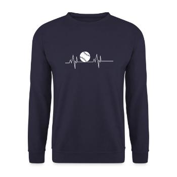 Softball Heartbeat - Unisex Sweatshirt - navy - Front - Alina (178cm) & Michal (187cm)