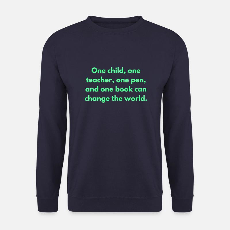 Ein Kind Ein Lehrer, ein Stift und eine Buchdose - Unisex Pullover - Navy