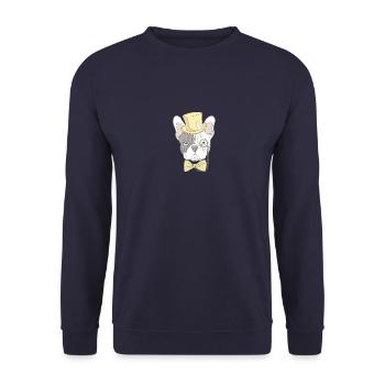 Dog - Unisex Sweatshirt - navy - Front - Alina (178cm) & Michal (187cm)