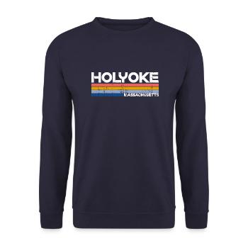 Vintage 70s 80s Style Holyoke MA - Sweat-shirt Unisexe - marine - Devant - Alina (178cm) & Michal (187cm)