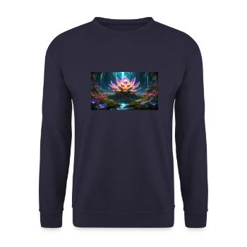 Lotus Blossom - Unisex Sweatshirt - navy - Front - Alina (178cm) & Michal (187cm)