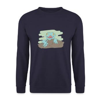 Illustriertes Design mit Gecko - Unisex Pullover - Navy - Vorne - Alina (178cm) & Michal (187cm)