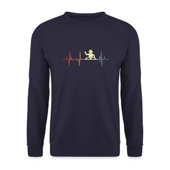 Vintage-DJ-Herzlinie - Unisex Pullover - Navy - Vorne - Alina (178cm) & Michal (187cm)