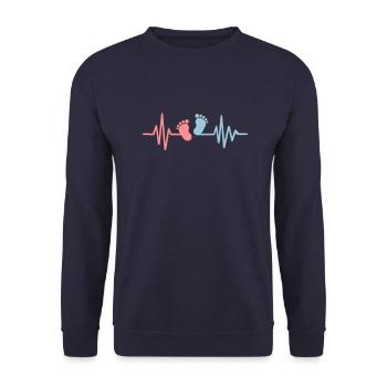 Baby - Unisex Sweatshirt - navy - Front - Alina (178cm) & Michal (187cm)