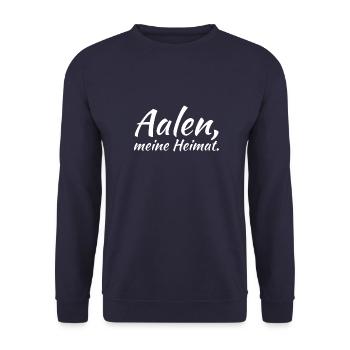 I Love Aalen - Ich liebe Aalen - Meine Heimat - Unisex Pullover - Navy - Vorne - Alina (178cm) & Michal (187cm)