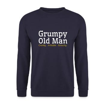 Grumpy Old Man - Unisex Sweatshirt - navy - Front - Alina (178cm) & Michal (187cm)