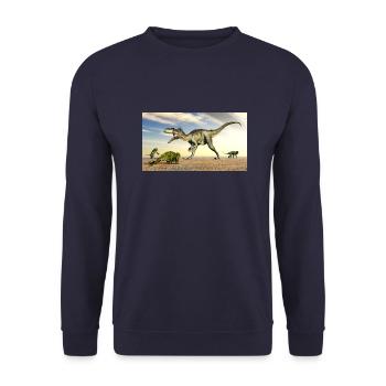 Megalosaurus und Doliosauriscus - Unisex Pullover - Navy - Vorne - Alina (178cm) & Michal (187cm)