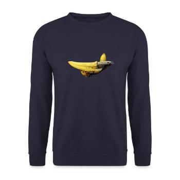 Vaisseau spatial Banana - Sweat-shirt Unisexe - marine - Devant - Alina (178cm) & Michal (187cm)
