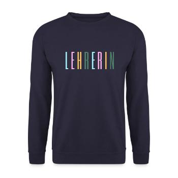 Lehrerin - Schule, Beruf, Klassenzimmer - Unisex Pullover - Navy - Vorne - Alina (178cm) & Michal (187cm)