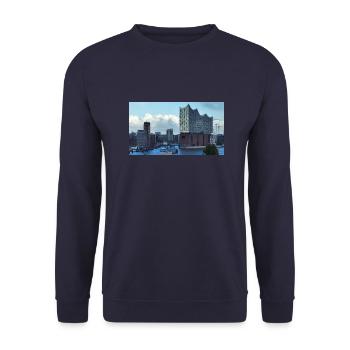 Elbphilharmonie Hamburg - Unisex Pullover - Navy - Vorne - Alina (178cm) & Michal (187cm)