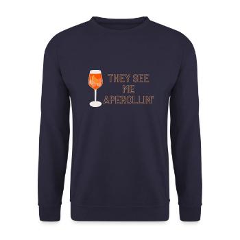 They see me Aperollin' - Unisex Pullover - Navy - Vorne - Alina (178cm) & Michal (187cm)