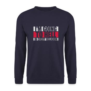 in going to hell - Unisex Sweatshirt - navy - Front - Alina (178cm) & Michal (187cm)