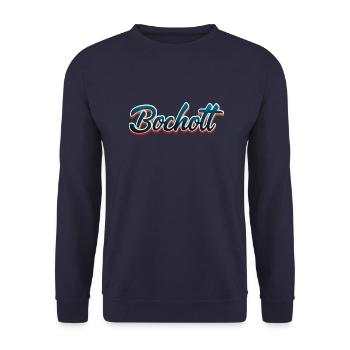 Bocholt 3D Schrift - Unisex Pullover - Navy - Vorne - Alina (178cm) & Michal (187cm)