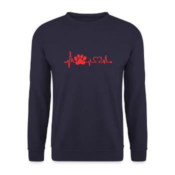 Paw Heartbeat Pet - Unisex Sweatshirt - navy - Front - Alina (178cm) & Michal (187cm)