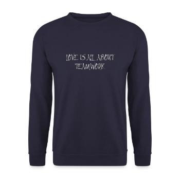 love is - Unisex Pullover - Navy - Vorne - Alina (178cm) & Michal (187cm)