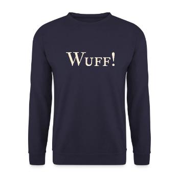 Wuff ! - Unisex Pullover - Navy - Vorne - Alina (178cm) & Michal (187cm)