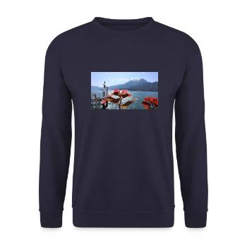 Varenna, Italie - Sweat-shirt Unisexe - marine - Devant - Alina (178cm) & Michal (187cm)